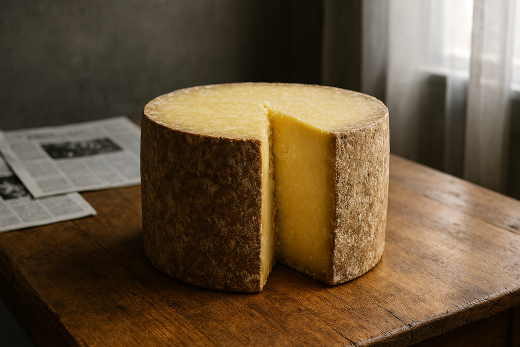 Fromage Cantal AOP sur table en bois